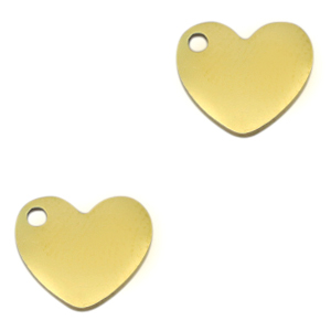 Colgantes acero inox coraz&oacute;n Dorado