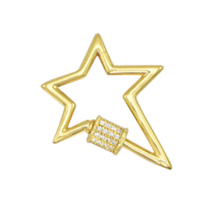 Cierre zirconia rel&aacute;mpago Dorado