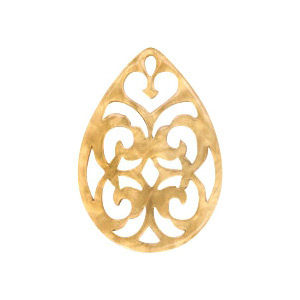 Colgantes de resina gota barok 38x27mm Beige s&eacute;mola