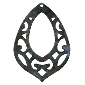 Colgantes de resina barroc gota Negro