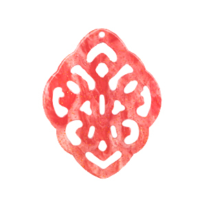 Colgantes de resina rombo barok Rosa coral vivo