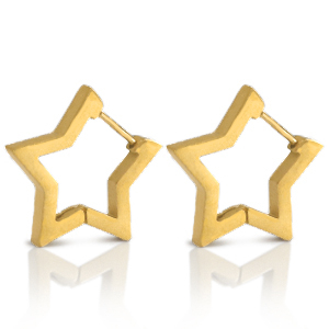 Pendientes Acero Inox estrella Dorado