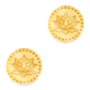 Cabuch&oacute;n Plexx 12mm Flor de nacimiento Julio-Nen&uacute;far Dorado