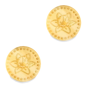 Cabuch&oacute;n Plexx 12mm Flor de nacimiento Marzo-Pascua Dorado