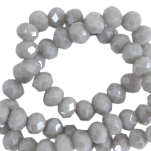 Abalorios faceteados disco 8x6 mm Gris nublado-revestimiento pearl shine