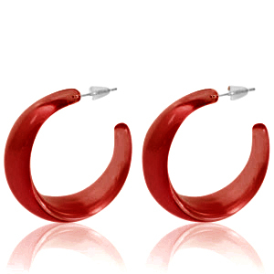 Pendientes Trendy criolla Rojo ruby