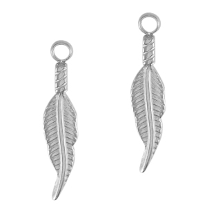 Colgantes Acero Inox pluma Plateado