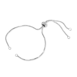 Fornituras met&aacute;licas DQ semi pulsera con abalorio de cierre deslizante Plata vieja (sin n&iacute;quel)