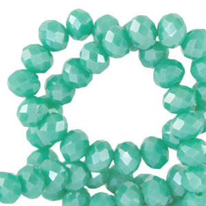 Abalorios faceteados disco 4x3mm Verde erin-revestimiento pearl shine