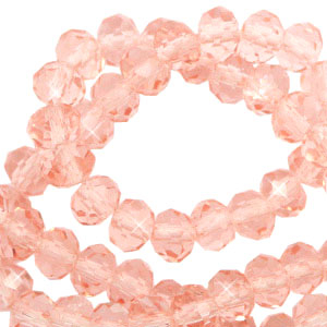 Abalorios faceteados disco 4x3mm Rosa espectacular-revestimiento pearl shine