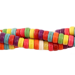 Piedras naturales howlita disco 4x2mm Multicolor