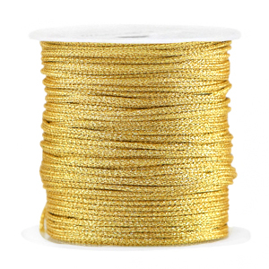 Hilo macram&eacute; trenzado 1mm Dorado met&aacute;lico