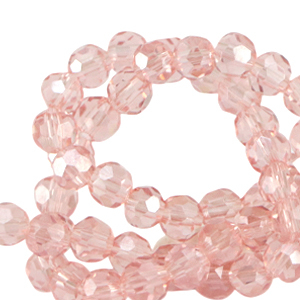 Abalorios faceteados redondos 4mm Rosa espectacular-revestimiento pearl shine