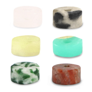 Piedras naturales mix disco 4x2mm Verde rojo multicolor