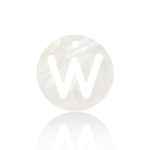 Colgantes conchas especial letra W Blanco (color natural)