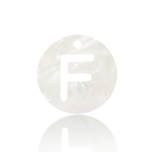 Colgantes conchas especial letra F Blanco (color natural)