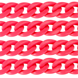 Cadena acr&iacute;lico 29mm brillante Rosa ne&oacute;n