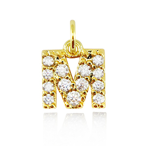 Metal TQ lat&oacute;n colgantes letra M Dorado