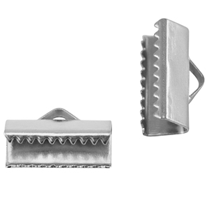 Fornituras Acero Inox terminal para cintas 13mm Plateado