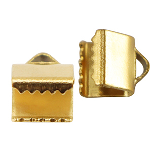 Fornituras Acero Inox terminal para cintas 6mm Dorado