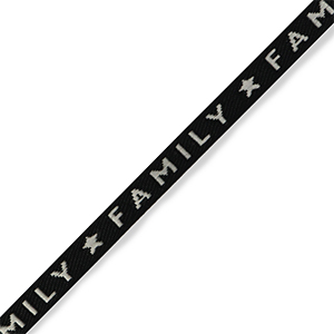 Cinta con texto "family" Negro-gris
