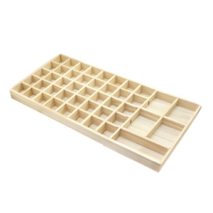 Expositor de joyer&iacute;a 45-compartimentos para varias joyer&iacute;a y tarjetas Natural (color madera natural)