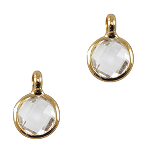 Colgantes de cristal 7mm Cristal-dorado