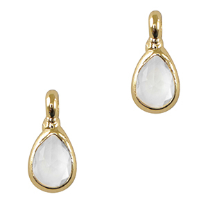 Colgantes de cristal gota Cristal-dorado