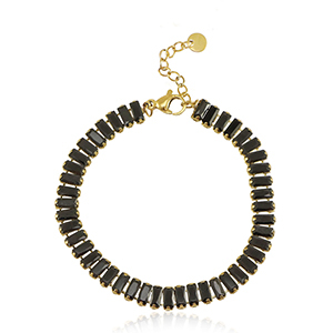 Pulseras Acero Inox Dorado-negro