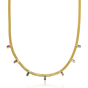 Cadenas Acero Inox serpiente cristal Dor&eacute;-multicolor