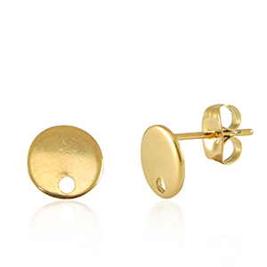 Fornituras Acero Inox pendientes con anilla 8mm Dorado