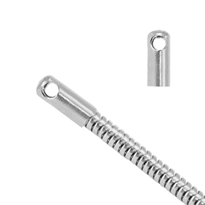 Fornituras acero inox terminal para cadena jasseron serpiente &Oslash;2.5mm Plateado