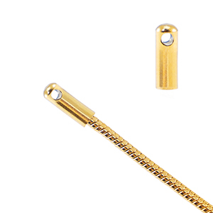 Fornituras acero inox terminal para cadena jasseron serpiente &Oslash;1.7mm Dorado