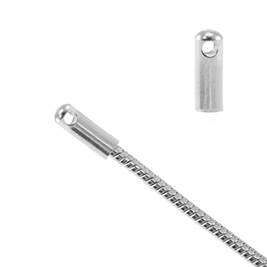 Fornituras acero inox terminal para cadena jasseron serpiente &Oslash;1.7mm Plateado