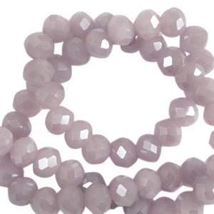 Abalorios faceteados disco 6x4 mm Lavanda niebla-revestimiento pearl shine