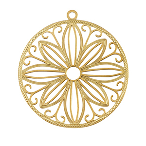 Colgantes Acero Inox bohemios 30mm Dorado