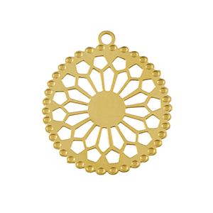 Colgantes Acero Inox bohemios 20mm Dorado