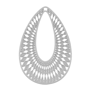 Colgantes Acero Inox bohemios gota Plateado