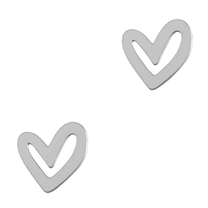 Colgantes Acero Inox coraz&oacute;n Plateado