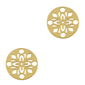 Colgantes Acero Inox entrepieza bohemios 14mm Dorado