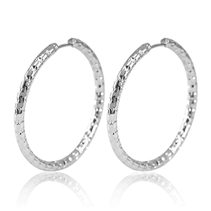 Pendientes Acero Inox criolla 35mm Plateado