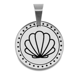 Colgantes Acero Inox concha Plateado