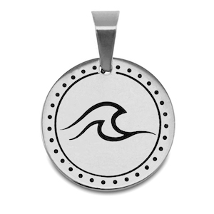 Colgantes Acero Inox ola Plateado