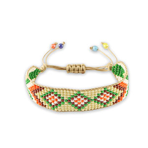 Pulseras Trendy Beige almendra-verde