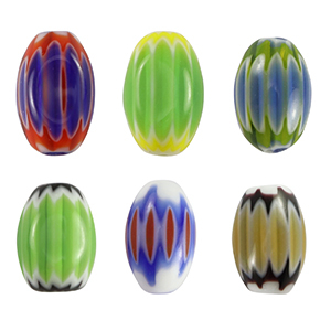 Abalorios Millefiori tubo Multicolor azul-verde