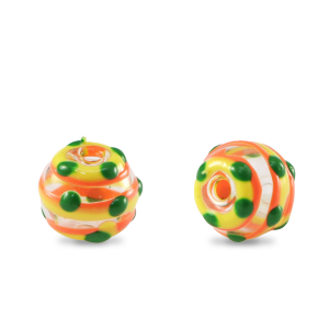 Abalorios de cristal pintados a mano 8mm Transparente-amarillo naranja