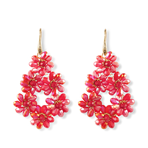 Pendientes faceteados gota Dorado-rojo