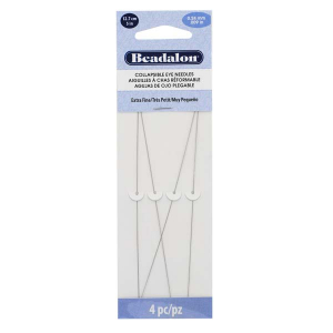 Beadalon agujas de ojo plegable 12.7cm (extra fina) Plateado