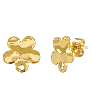 Pendientes Acero Inox flor Dorado