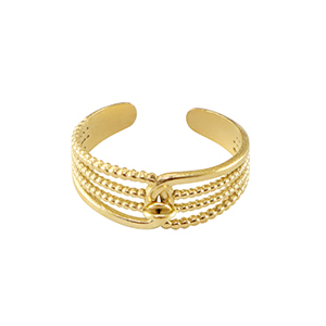Anillos Acero Inox con anilla Dorado